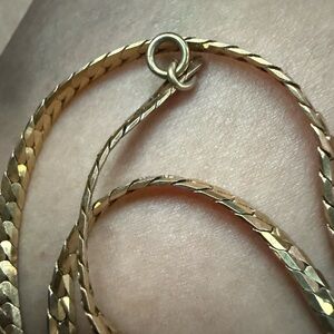 Gold Braided Rope Necklace with Circular Clasp